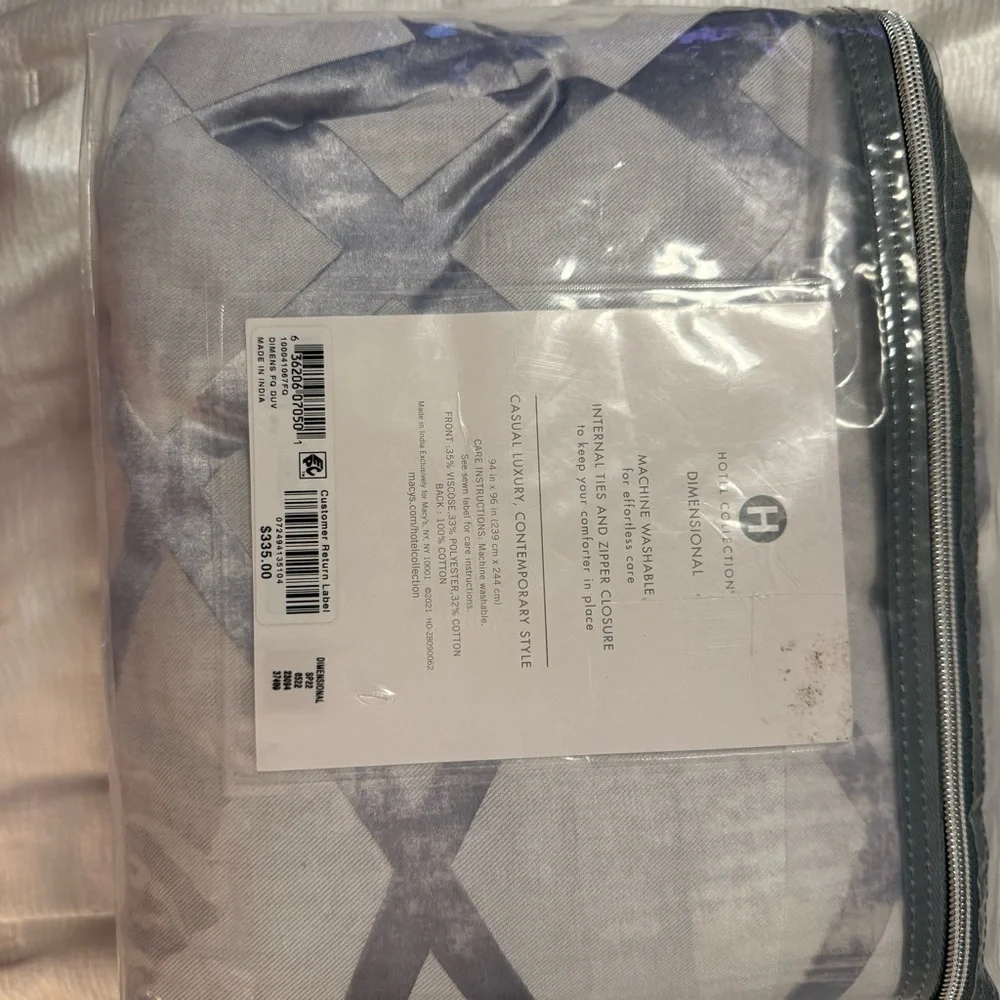 Hotel Collection Silver and Gray Duvet Cover